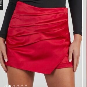 Libby Satin Pleated Front Skort
